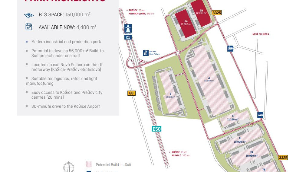 Skladová plocha Košice - 12 880 m2