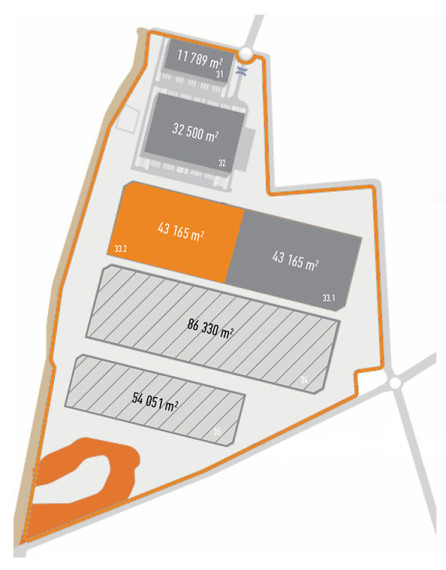 Skladová plocha Sereď - 43 165 m²